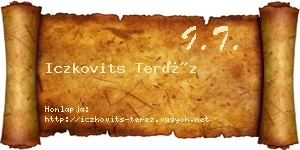 Iczkovits Teréz névjegykártya